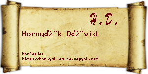 Hornyák Dávid névjegykártya